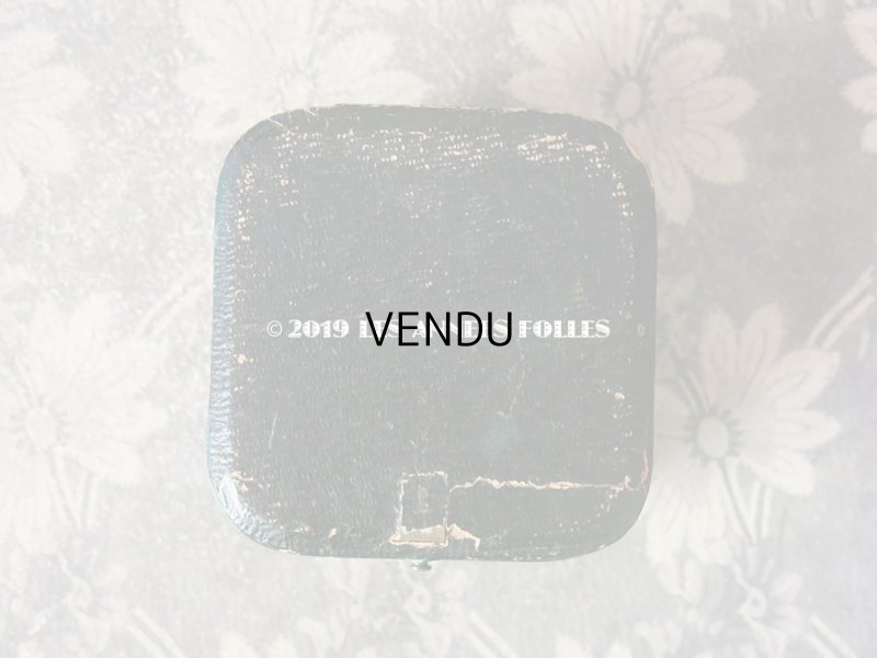 画像6: 19世紀末 アンティーク 薔薇のジュエリーボックス ブレスレット用　ダークブルーのベルベット ＆ 薔薇のペイント入りシルクサテン  (81)