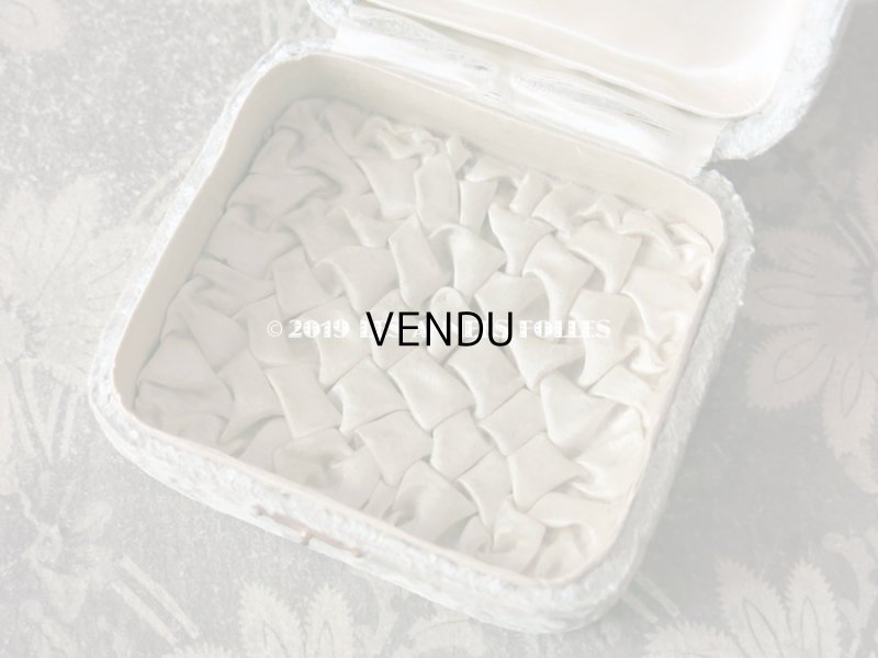 画像4: アンティーク ジュエリーボックス 淡いグレイッシュブルー (64)