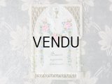 アンティーク  初聖体のカニヴェ 薔薇と勿忘草のガーランド セルロイド製 