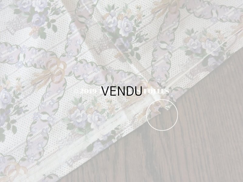 画像12: 未使用 1930年代 アンティーク  ローズパニエ柄 ファブリック 薄紫 78×310cm