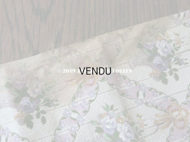 画像5: 未使用 1930年代 アンティーク  ローズパニエ柄 ファブリック 薄紫 78×310cm