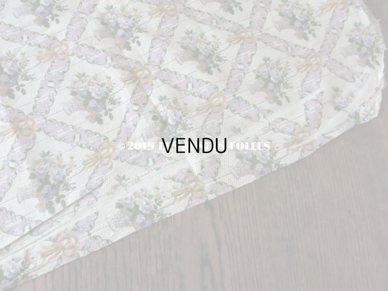 画像11: 未使用 1930年代 アンティーク  ローズパニエ柄 ファブリック 薄紫 78×310cm