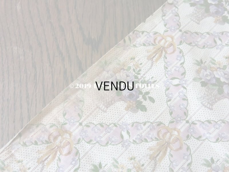 画像4: 未使用 1930年代 アンティーク  ローズパニエ柄 ファブリック 薄紫 78×310cm