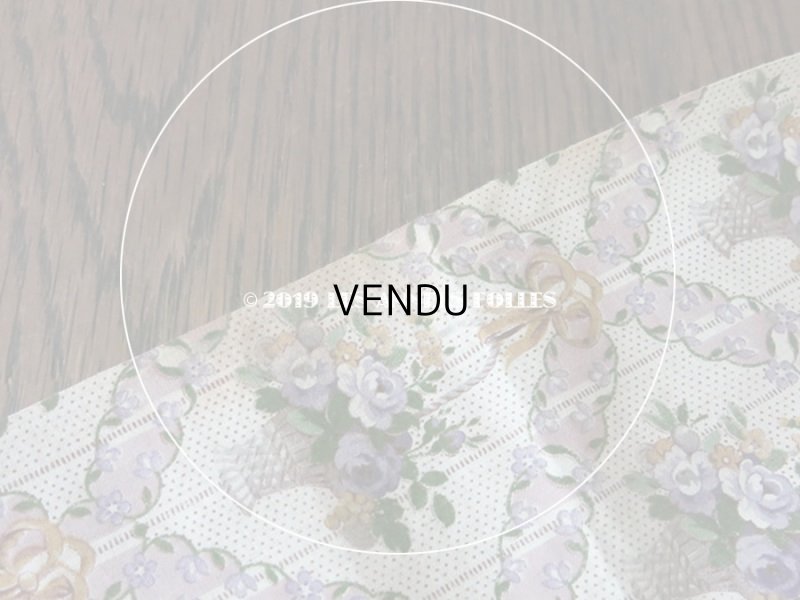 画像8: 未使用 1930年代 アンティーク  ローズパニエ柄 ファブリック 薄紫 78×310cm