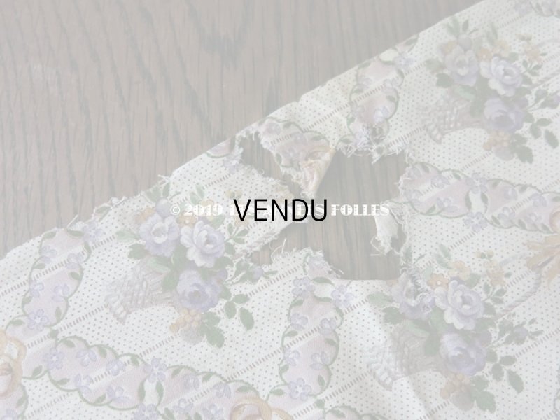 画像6: 未使用 1930年代 アンティーク  ローズパニエ柄 ファブリック 薄紫 78×310cm