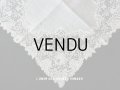 新品同様 19世紀 アンティーク  結婚式のハンカチ アプリカシオン・ブリュッセル (ポワン・ド・ガーズ & ボビンレース)　