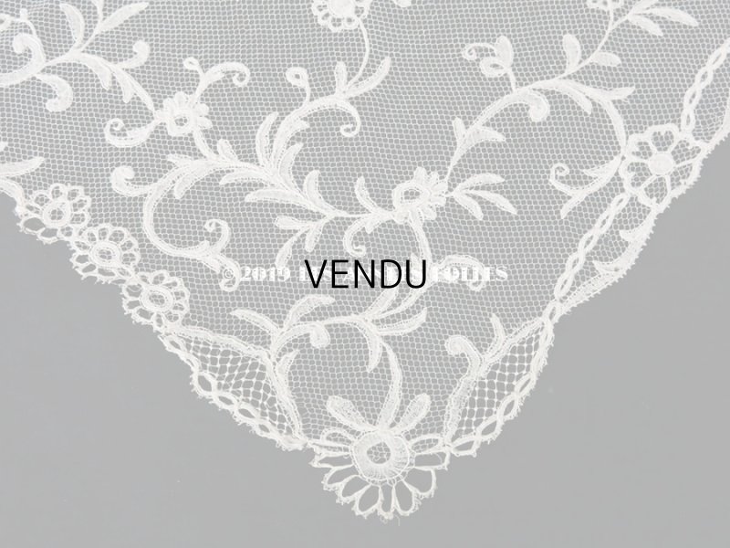 画像6: 19世紀　アンティーク バテム（洗礼式)用の大きなヴェール アプリカシオン・アングレテール　255×54cm