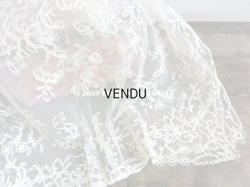 画像5: 19世紀　アンティーク バテム（洗礼式)用の大きなヴェール アプリカシオン・アングレテール　255×54cm