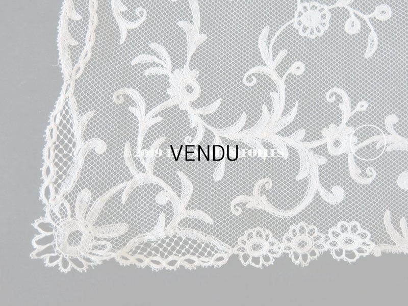 画像10: 19世紀　アンティーク バテム（洗礼式)用の大きなヴェール アプリカシオン・アングレテール　255×54cm