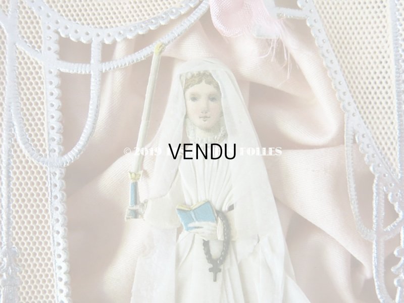 画像5: アンティーク  初聖体 立体のカニヴェ 箱付き コミュ二オンの少女