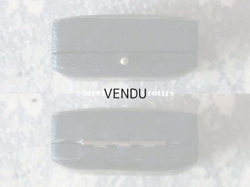 画像7: アンティーク 本革製 王冠のジュエリーボックス  ピアス用　深紫のベルベット