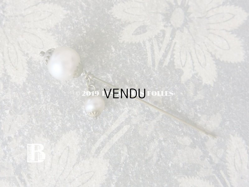 画像6: アンティーク パールのハットピン エパングル