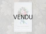 19世紀末　アンティーク とても小さなクロモ 薔薇＆パンジーのブーケ