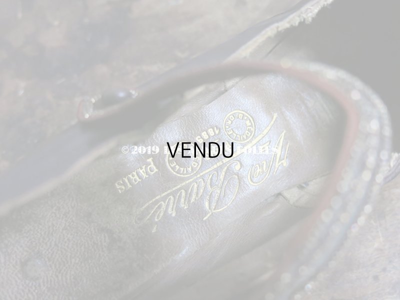 画像10: 19世紀末 アンティーク シューズ メタルビーズの刺繍 ブラウン