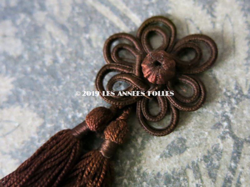 画像3: 未使用　19世紀末 アンティーク 小さなタッセル ブラウン パスマントリー 