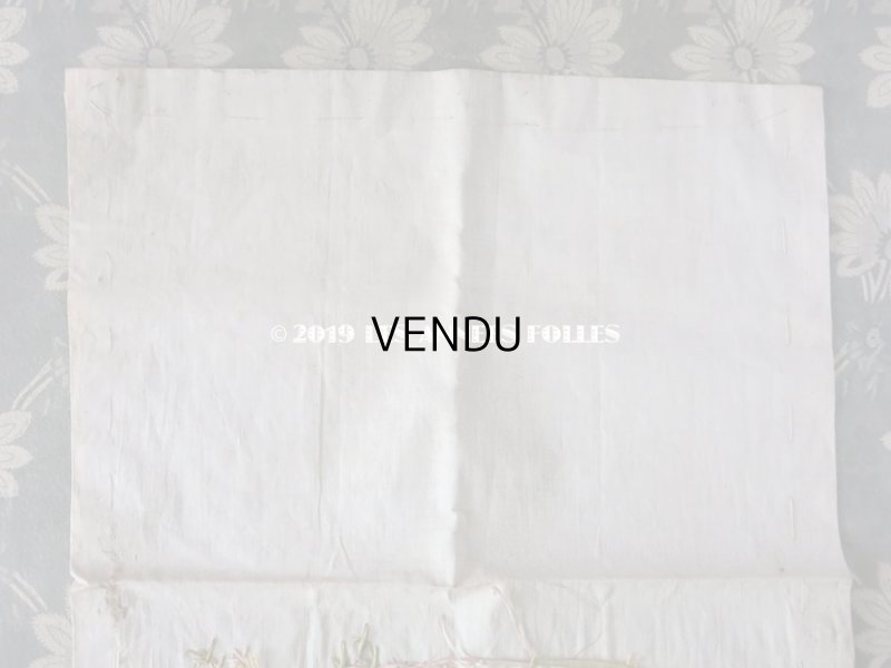 画像9: アンティーク リボン刺繍のパネル イニシャル入り シルクサテンのファブリック 