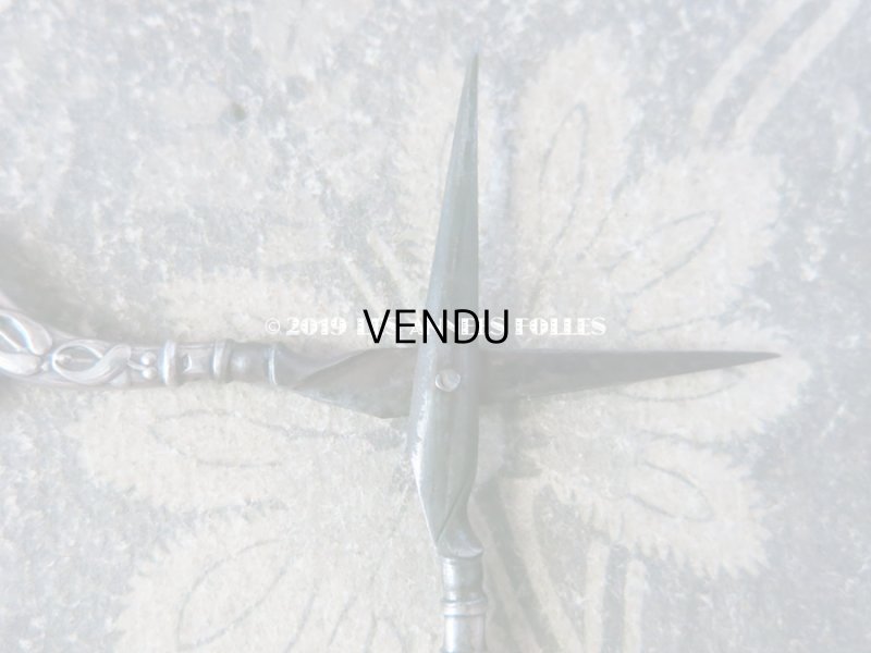 画像6: アンティーク シルバー製 ヤドリギの手芸用ハサミ