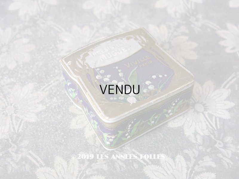 画像1: アンティーク パウダーボックス 鈴蘭 IRRESISTIGLE MUGUET - VIVILLE PARIS -