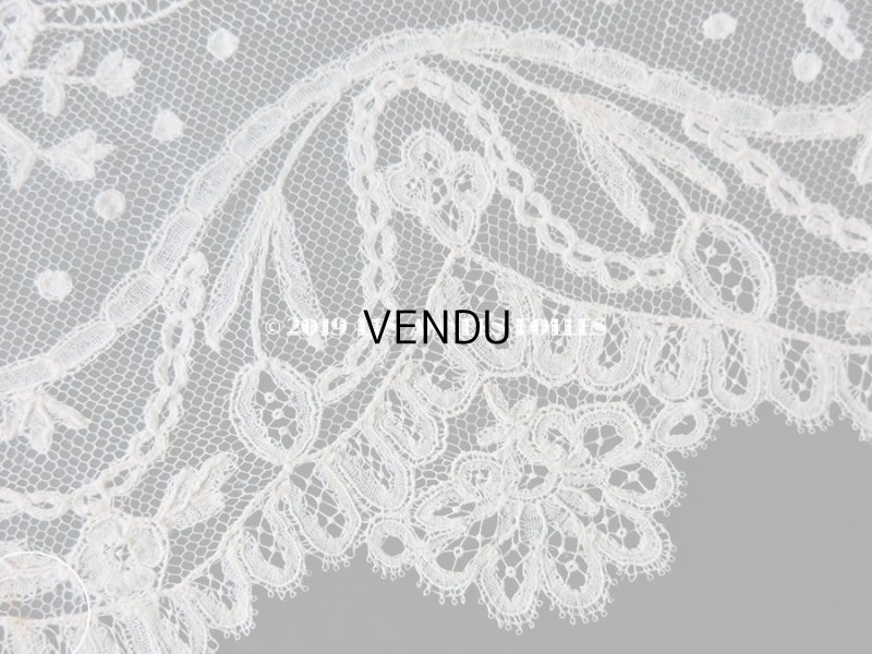 画像6: 19世紀 アンティーク  薔薇＆リボンのガーランドの幅広レース 2.3m アプリカシオン・ブリュッセル (ポワン・ド・ガーズ & ボビンレース)　