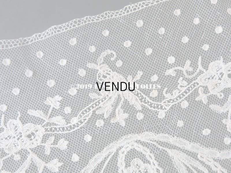 画像5: 19世紀 アンティーク  薔薇＆リボンのガーランドの幅広レース 2.3m アプリカシオン・ブリュッセル (ポワン・ド・ガーズ & ボビンレース)　