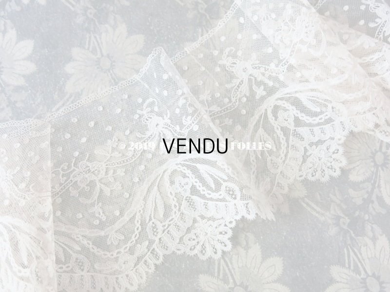 画像3: 19世紀 アンティーク  薔薇＆リボンのガーランドの幅広レース 2.3m アプリカシオン・ブリュッセル (ポワン・ド・ガーズ & ボビンレース)　