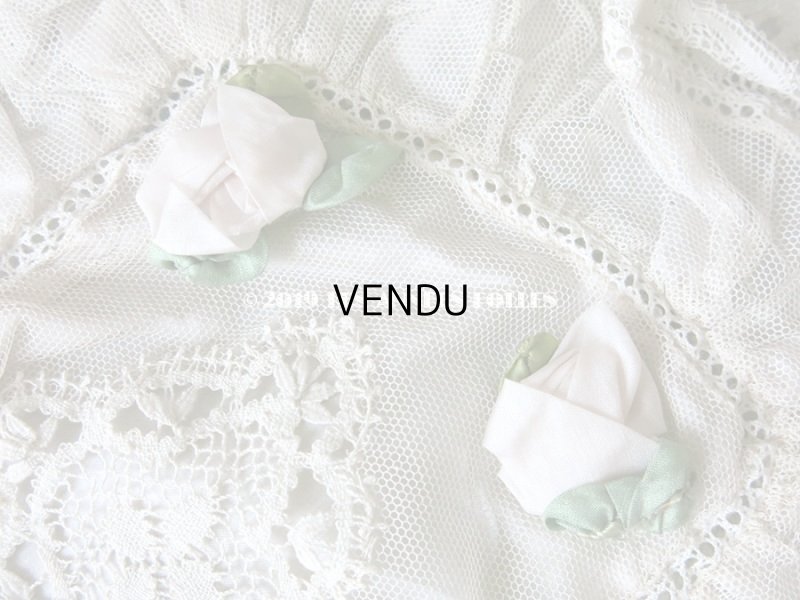 画像4: アンティーク シルク & レース布 ロココモチーフ付