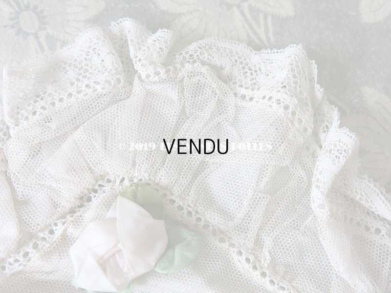 画像3: アンティーク シルク & レース布 ロココモチーフ付