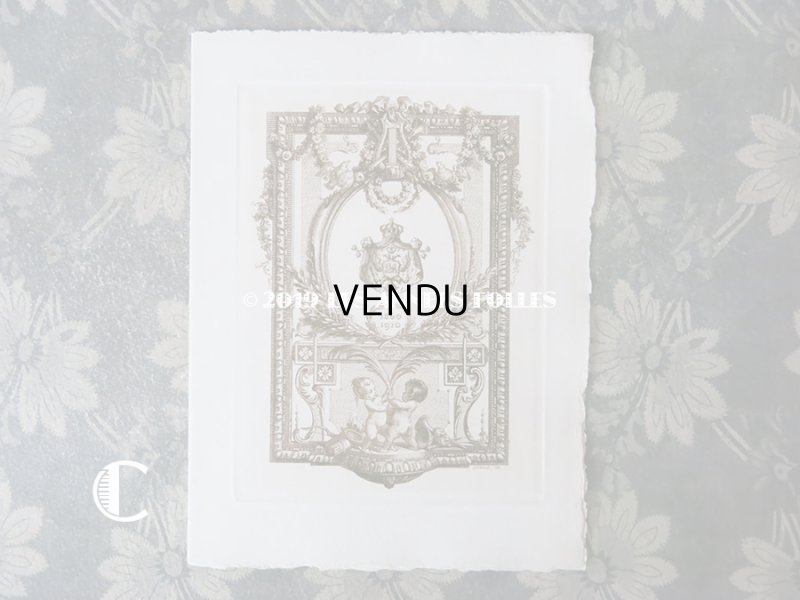 画像3: アンティーク メニューカード 天使＆薔薇のガーランド 1860-1910