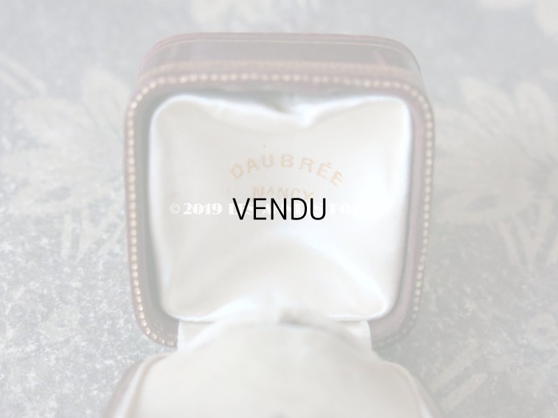 画像7: アンティーク 本革製 ジュエリーボックス 金彩入り ボルドー リングボックス