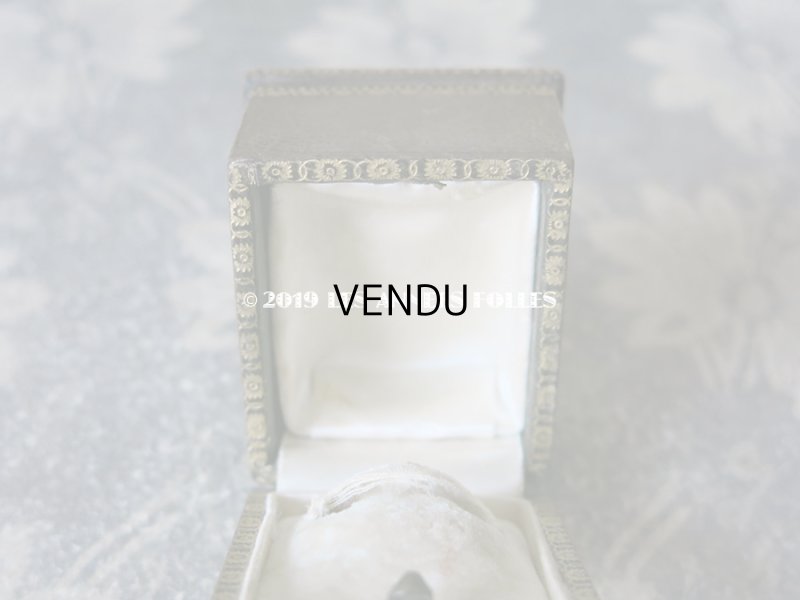 画像9: アンティーク 本革製 ジュエリーボックス 金彩入り カーキ リングボックス