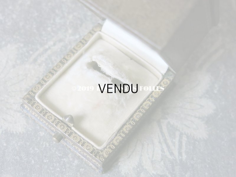 画像7: アンティーク 本革製 ジュエリーボックス 金彩入り カーキ リングボックス