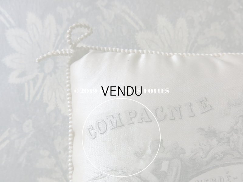 画像4: 19世紀末 アンティーク  シルク製 クッション カシミア & レース店 - VERDE-DELISLE FRERES & Cie PARIS -