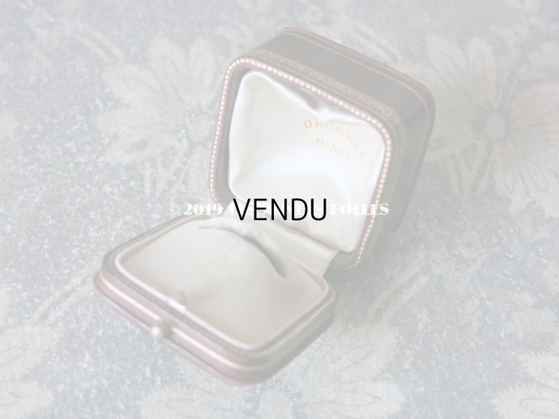 画像6: アンティーク 本革製 ジュエリーボックス 金彩入り ボルドー リングボックス