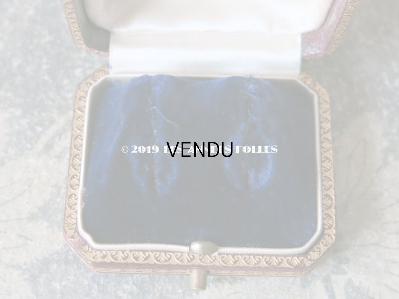 画像8: アンティーク 本革製 ジュエリーボックス 金彩入り ボルドー ピアス用ボックス