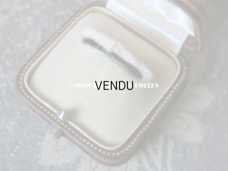 画像8: アンティーク 本革製 ジュエリーボックス 金彩入り ボルドー リングボックス