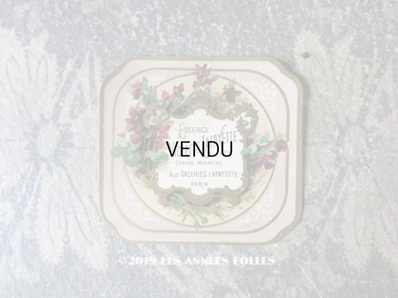 画像1: アンティーク 菫のパフュームラベル ESSENCE VIOLETTE LAFAYETTE DES GRANDS MAGASINS AUX GALERIES LAFAYETTE  - AUX GALERIES LAFAYETTE PARIS -