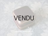 アンティーク 本革製 ジュエリーボックス 金彩入り ボルドー リングボックス