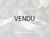 1900年代 アンティーク シルク製 ドット柄のジャガード織リボン サテンの縁取り オフホワイト＆ホワイト 2.8m