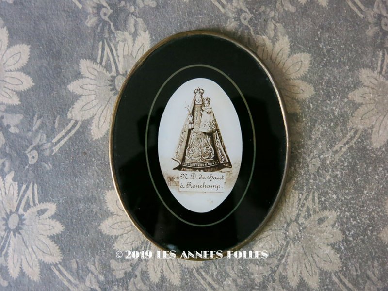 画像1: 19世紀 アンティーク　聖母マリア＆幼いキリストのガラスフレーム