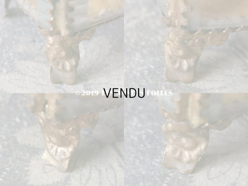 画像8: アンティーク 小さなジュエリーボックス スモーキーイエローのシルク製クッション