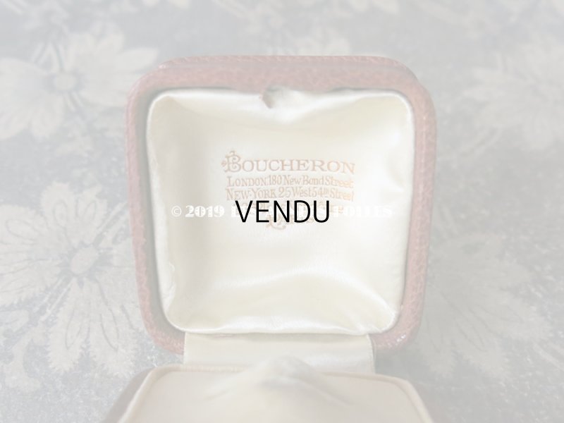 画像7: アンティーク 本革製 ビジュートリー BOUCHERON のジュエリーボックス 金彩入り リングボックス 煉瓦色