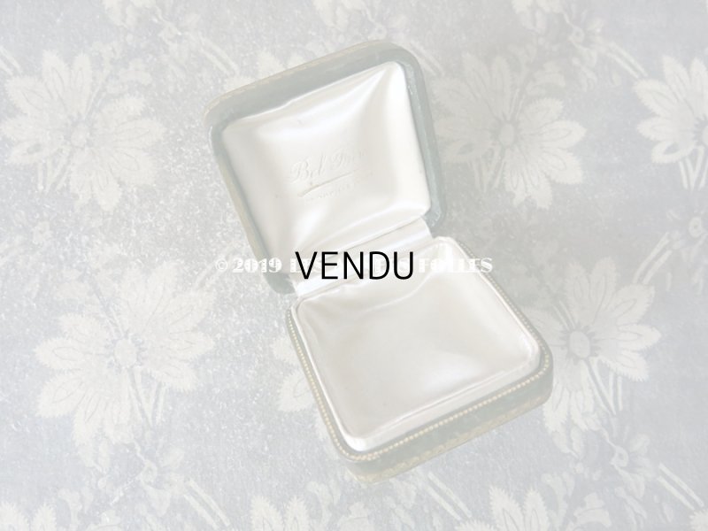 画像6: アンティーク 本革製 ジュエリーボックス 金彩入り モスグリーン