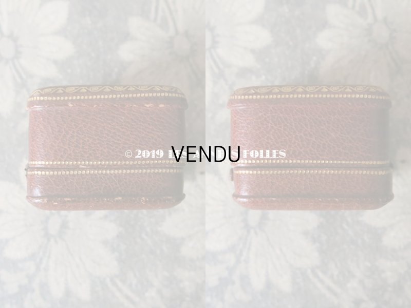 画像5: アンティーク 本革製 ビジュートリー BOUCHERON のジュエリーボックス 金彩入り リングボックス 煉瓦色