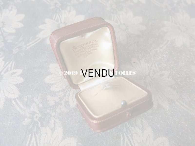 画像6: アンティーク 本革製 ビジュートリー BOUCHERON のジュエリーボックス 金彩入り リングボックス 煉瓦色