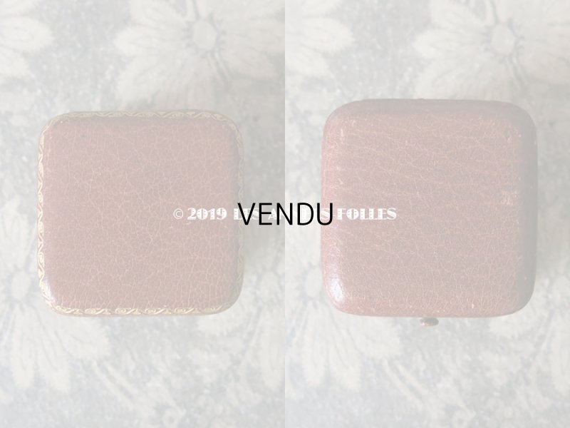 画像3: アンティーク 本革製 ビジュートリー BOUCHERON のジュエリーボックス 金彩入り リングボックス 煉瓦色