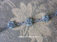 画像1: アンティーク シルク製 ロココトリム グレイッシュブルー ロココリボン 49cm (1)