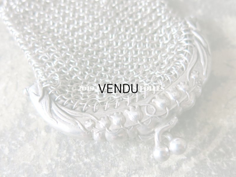 画像8: 1900年代 アンティーク シルバー製 鈴蘭 メタルメッシュのコインケース 仕切り付き