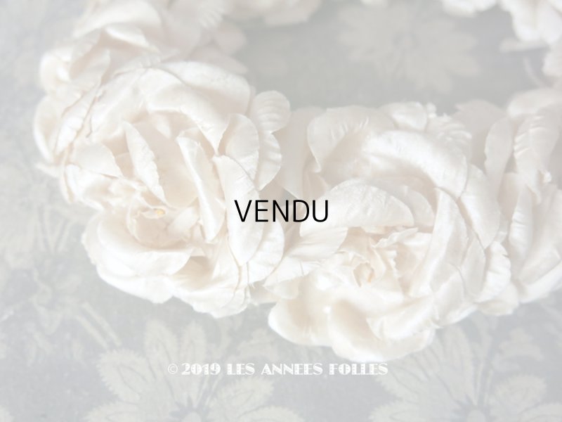 画像1: アンティーク 薔薇のヘッドリース アイボリー ティアラ