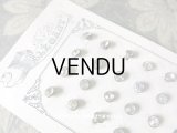 アンティーク 極小 5mm カット入り クリアガラスのボタン (ピース売り)