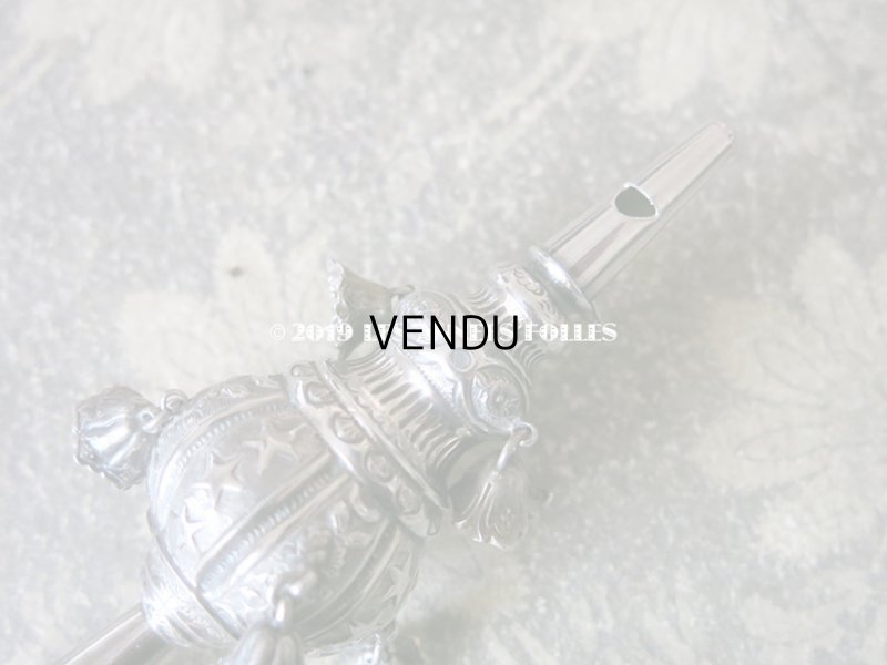 画像3: 19世紀 ナポレオン3世時代 アンティーク ラトル シルバー製 星＆花柄